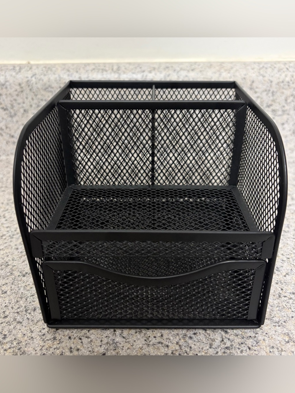 Black Metal Mesh Desk Organizer